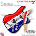 Red, White and Blue WraptorSkinz  Skin fits Rock Band Stratocaster Guitar for Nintendo Wii, XBOX 360, PS2 & PS3 (GUITAR NOT INCLUDED)