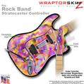 Tie Dye Pastel WraptorSkinz  Skin fits Rock Band Stratocaster Guitar for Nintendo Wii, XBOX 360, PS2 & PS3 (GUITAR NOT INCLUDED)