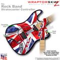 Union Jack 01 WraptorSkinz  Skin fits Rock Band Stratocaster Guitar for Nintendo Wii, XBOX 360, PS2 & PS3 (GUITAR NOT INCLUDED)