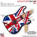 Union Jack 02 WraptorSkinz  Skin fits Rock Band Stratocaster Guitar for Nintendo Wii, XBOX 360, PS2 & PS3 (GUITAR NOT INCLUDED)