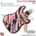 Zebra Stripes Pink WraptorSkinz  Skin fits Rock Band Stratocaster Guitar for Nintendo Wii, XBOX 360, PS2 & PS3 (GUITAR NOT INCLUDED)