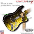 Fire Yellow WraptorSkinz  Skin fits Rock Band Stratocaster Guitar for Nintendo Wii, XBOX 360, PS2 & PS3 (GUITAR NOT INCLUDED)