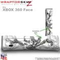 Chrome Skulls on White Skin by WraptorSkinz TM fits XBOX 360 Factory Faceplates