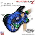 Alecias Swirl 01 Blue WraptorSkinz  Skin fits Rock Band Stratocaster Guitar for Nintendo Wii, XBOX 360, PS2 & PS3 (GUITAR NOT INCLUDED)