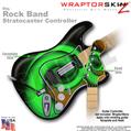 Alecias Swirl 01 Green WraptorSkinz  Skin fits Rock Band Stratocaster Guitar for Nintendo Wii, XBOX 360, PS2 & PS3 (GUITAR NOT INCLUDED)
