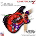 Alecias Swirl 01 Red WraptorSkinz  Skin fits Rock Band Stratocaster Guitar for Nintendo Wii, XBOX 360, PS2 & PS3 (GUITAR NOT INCLUDED)