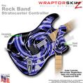 Alecias Swirl 02 Blue WraptorSkinz  Skin fits Rock Band Stratocaster Guitar for Nintendo Wii, XBOX 360, PS2 & PS3 (GUITAR NOT INCLUDED)