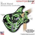 Alecias Swirl 02 Green WraptorSkinz  Skin fits Rock Band Stratocaster Guitar for Nintendo Wii, XBOX 360, PS2 & PS3 (GUITAR NOT INCLUDED)