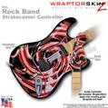 Alecias Swirl 02 Red WraptorSkinz  Skin fits Rock Band Stratocaster Guitar for Nintendo Wii, XBOX 360, PS2 & PS3 (GUITAR NOT INCLUDED)