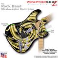 Alecias Swirl 02 Yellow WraptorSkinz  Skin fits Rock Band Stratocaster Guitar for Nintendo Wii, XBOX 360, PS2 & PS3 (GUITAR NOT INCLUDED)