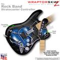Barbwire Heart Blue WraptorSkinz  Skin fits Rock Band Stratocaster Guitar for Nintendo Wii, XBOX 360, PS2 & PS3 (GUITAR NOT INCLUDED)