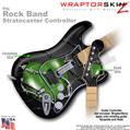 Barbwire Heart Green WraptorSkinz  Skin fits Rock Band Stratocaster Guitar for Nintendo Wii, XBOX 360, PS2 & PS3 (GUITAR NOT INCLUDED)