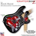 Barbwire Heart Red WraptorSkinz  Skin fits Rock Band Stratocaster Guitar for Nintendo Wii, XBOX 360, PS2 & PS3 (GUITAR NOT INCLUDED)