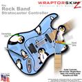Penguins on Blue WraptorSkinz  Skin fits Rock Band Stratocaster Guitar for Nintendo Wii, XBOX 360, PS2 & PS3 (GUITAR NOT INCLUDED)