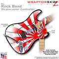 Rising Sun Red WraptorSkinz  Skin fits Rock Band Stratocaster Guitar for Nintendo Wii, XBOX 360, PS2 & PS3 (GUITAR NOT INCLUDED)