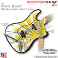 Rising Sun Yellow WraptorSkinz  Skin fits Rock Band Stratocaster Guitar for Nintendo Wii, XBOX 360, PS2 & PS3 (GUITAR NOT INCLUDED)