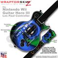 Alecias Swirl 01 Blue Skin by WraptorSkinz TM fits Nintendo Wii Guitar Hero III (3) Les Paul Controller (GUITAR NOT INCLUDED)