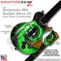 Alecias Swirl 01 Green Skin by WraptorSkinz TM fits Nintendo Wii Guitar Hero III (3) Les Paul Controller (GUITAR NOT INCLUDED)