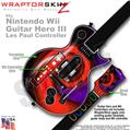 Alecias Swirl 01 Red Skin by WraptorSkinz TM fits Nintendo Wii Guitar Hero III (3) Les Paul Controller (GUITAR NOT INCLUDED)
