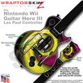 Alecias Swirl 01 Yellow Skin by WraptorSkinz TM fits Nintendo Wii Guitar Hero III (3) Les Paul Controller (GUITAR NOT INCLUDED)