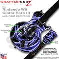 Alecias Swirl 02 Blue Skin by WraptorSkinz TM fits Nintendo Wii Guitar Hero III (3) Les Paul Controller (GUITAR NOT INCLUDED)