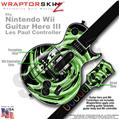 Alecias Swirl 02 Green Skin by WraptorSkinz TM fits Nintendo Wii Guitar Hero III (3) Les Paul Controller (GUITAR NOT INCLUDED)