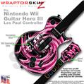 Alecias Swirl 02 Hot Pink Skin by WraptorSkinz TM fits Nintendo Wii Guitar Hero III (3) Les Paul Controller (GUITAR NOT INCLUDED)