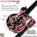 Alecias Swirl 02 Red Skin by WraptorSkinz TM fits Nintendo Wii Guitar Hero III (3) Les Paul Controller (GUITAR NOT INCLUDED)