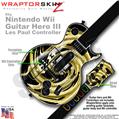 Alecias Swirl 02 Yellow Skin by WraptorSkinz TM fits Nintendo Wii Guitar Hero III (3) Les Paul Controller (GUITAR NOT INCLUDED)