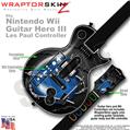 Barbwire Heart Blue Skin by WraptorSkinz TM fits Nintendo Wii Guitar Hero III (3) Les Paul Controller (GUITAR NOT INCLUDED)
