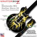 Lightning Yellow Skin by WraptorSkinz TM fits Nintendo Wii Guitar Hero III (3) Les Paul Controller (GUITAR NOT INCLUDED)
