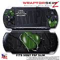 Barbwire Heart Green WraptorSkinz  Decal Style Skin fits Sony PSP Slim (PSP 2000)