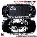 Big Kiss Lips White on Black WraptorSkinz  Decal Style Skin fits Sony PSP Slim (PSP 2000)