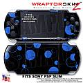 Lots of Dots Blue on Black WraptorSkinz  Decal Style Skin fits Sony PSP Slim (PSP 2000)