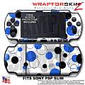 Lots of Dots Blue on White WraptorSkinz  Decal Style Skin fits Sony PSP Slim (PSP 2000)