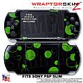 Lots of Dots Green on Black WraptorSkinz  Decal Style Skin fits Sony PSP Slim (PSP 2000)