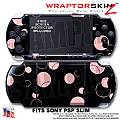Lots of Dots Pink on Black WraptorSkinz  Decal Style Skin fits Sony PSP Slim (PSP 2000)