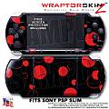 Lots of Dots Red on Black WraptorSkinz  Decal Style Skin fits Sony PSP Slim (PSP 2000)