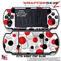 Lots of Dots Red on White WraptorSkinz  Decal Style Skin fits Sony PSP Slim (PSP 2000)
