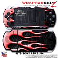 Metal Flames Red WraptorSkinz  Decal Style Skin fits Sony PSP Slim (PSP 2000)