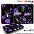 DJ Hero Skin Lots Of Dots Purple on Black fit XBOX 360 and PS3 DJ Heros