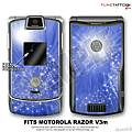 Motorola Razor (Razr) V3m Skin Stardust Blue WraptorSkinz Kit by TuneTattooz