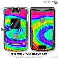 Motorola Razor (Razr) V3m Skin Rainbow Swirl WraptorSkinz Kit by TuneTattooz