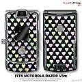 Motorola Razor (Razr) V3m Skin Pastel Hearts WraptorSkinz Kit by TuneTattooz