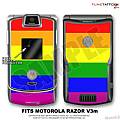 Motorola Razor (Razr) V3m Skin Rainbow Stripes WraptorSkinz Kit by TuneTattooz