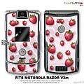 Motorola Razor (Razr) V3m Skin Strawberries On Pink WraptorSkinz Kit by TuneTattooz