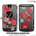 Motorola Razor (Razr) V3m Skin Lots Of Dots Red WraptorSkinz Kit by TuneTattooz