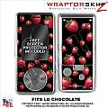 LG Chocolate Skin Strawberries On Black WraptorSkinz Kit by TuneTattooz