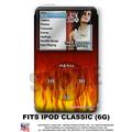 iPod Classic Skin - Fire on Black - WraptorSkin Kit