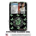 iPod Classic Skin - Pastel Butterfly Green on Black - WraptorSkin Kit